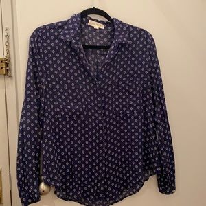 Blue patterned blouse